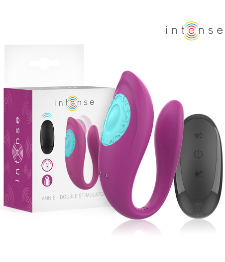 INTENSE - ANNIE U-SHAPED VIBRATOR AND STIMULATOR PURPLE REMOTE CONTROL