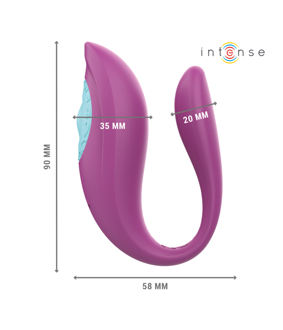 INTENSE - ANNIE VIBRADOR E ESTIMULADOR EM FORMA DE U ROXO CONTROLE REMOTO
