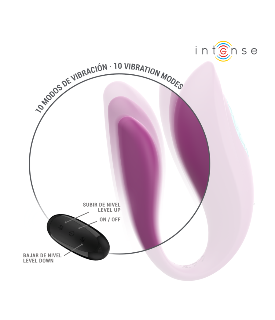 INTENSE - ANNIE VIBRATORE E STIMOLATORE A FORMA DI U TELECOMANDO VIOLA