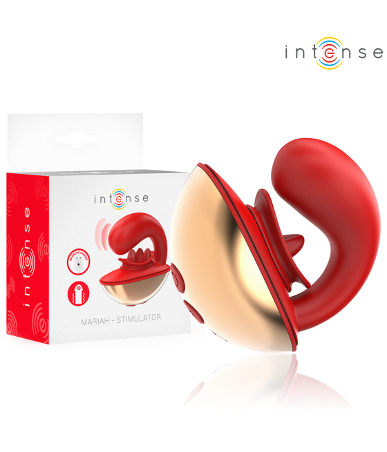 INTENSE - VIBRATEUR & STIMULATEUR MARIAH EN FORME DE U 10 VIBRATIONS ROUGE
