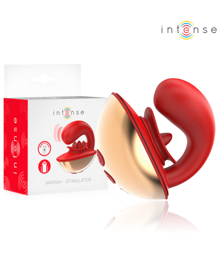INTENSE - MARIAH VIBRATOR & STIMULATOR IN U SHAPE 10 VIBRATIONS RED