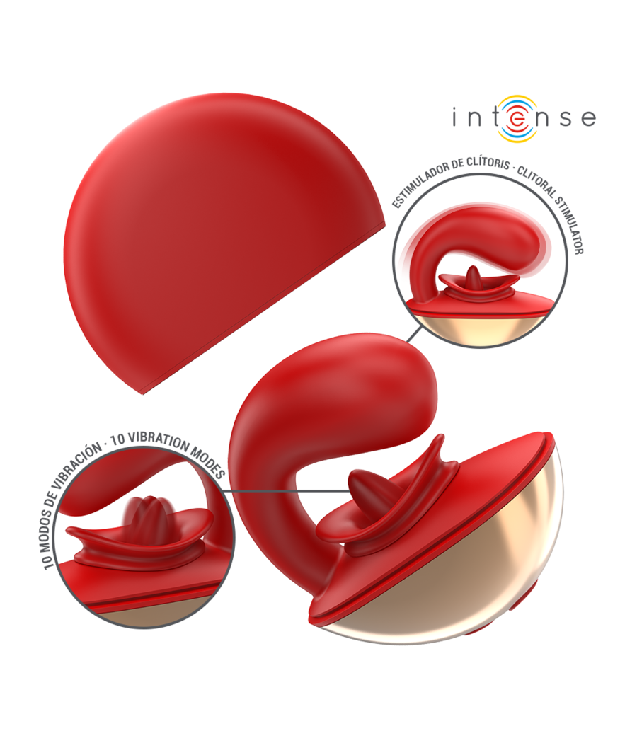 INTENSE - MARIAH VIBRATOR & STIMULATOR IN U-FORM 10 VIBRATIONEN ROT