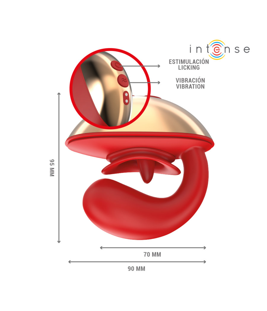 INTENSE - VIBRADOR E ESTIMULADOR MARIAH EM FORMATO U 10 VIBRAÇÕES VERMELHO