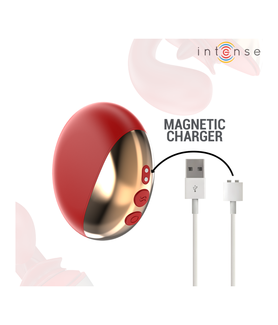 INTENSE - VIBRATEUR & STIMULATEUR MARIAH EN FORME DE U 10 VIBRATIONS ROUGE