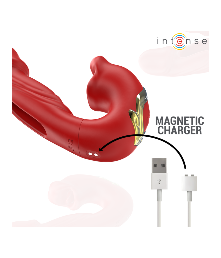 INTENSE - NATHY VIBRADOR DUPLO COM BOCA ESTIMULANTE MULTIFUNÇÕES VERMELHO