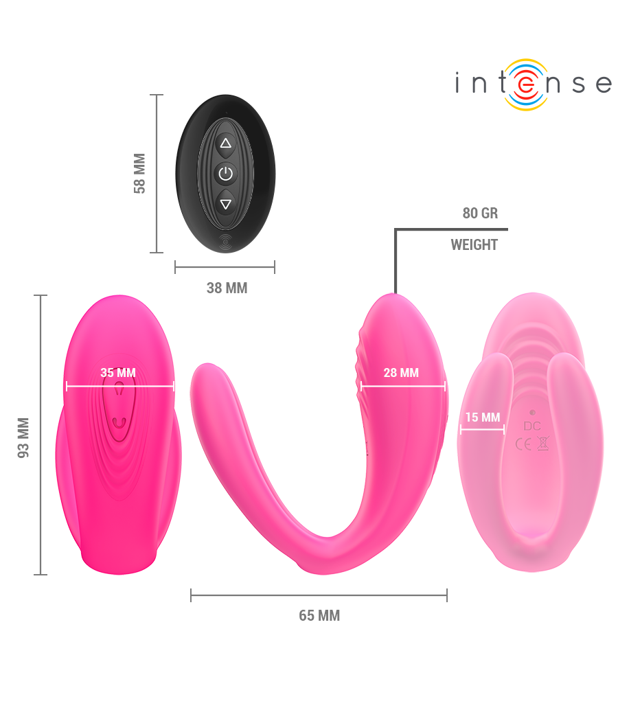 INTENSE - JULIA DOUBLE VIBRATEUR À PINCE STIMULATEUR AVEC TÉLÉCOMMANDE