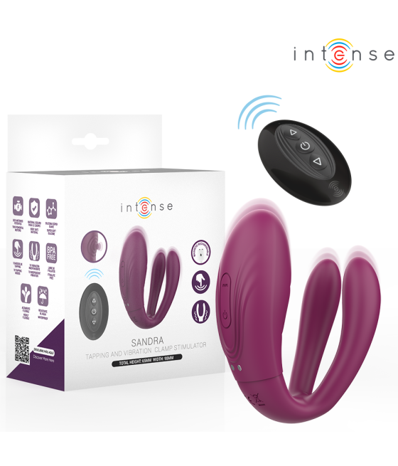 INTENSE - SANDRA VIBRADOR & ESTIMULADOR DE PINZAS CON GOLPETEO CONTROL REMOTO