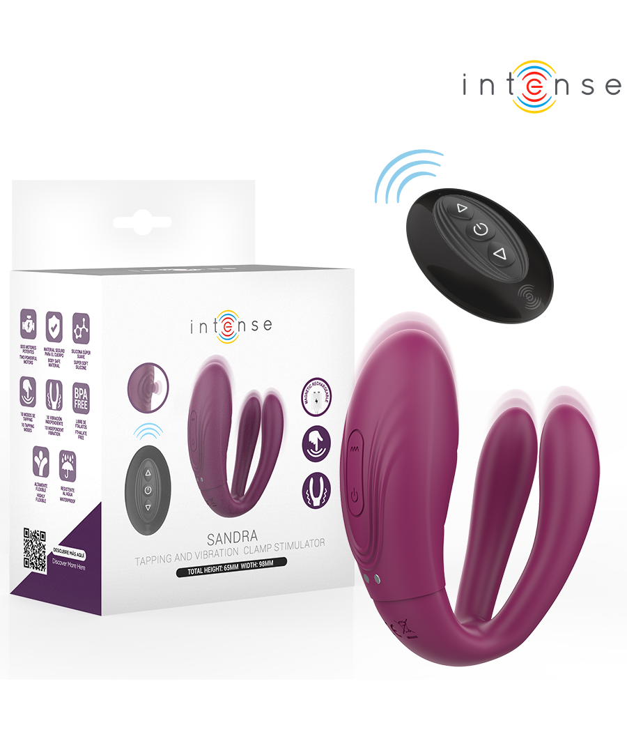 INTENSE - STIMULATEUR DE TAPOTAGE ET DE VIBRATION SANDRA AVEC TÉLÉCOMMANDE