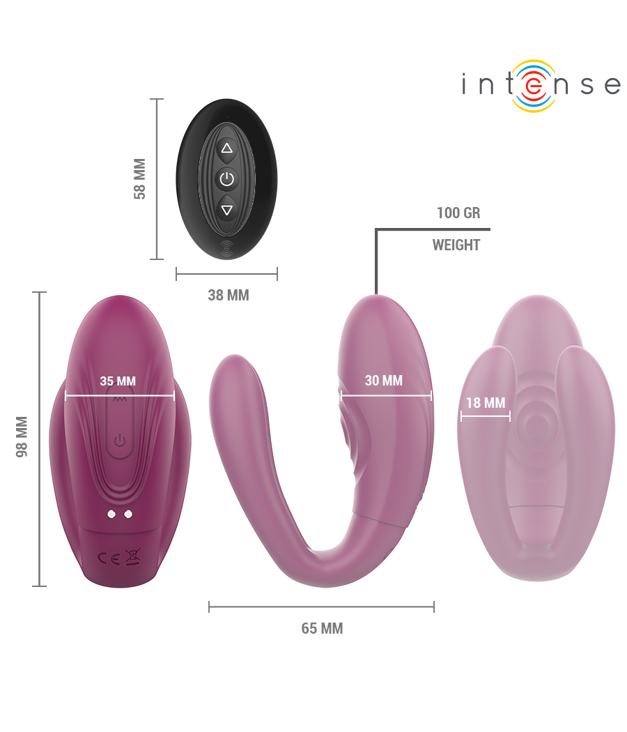 INTENSE - SANDRA KLAPPE- UND VIBRATIONSKLEMMSTIMULATOR MIT FERNBEDIENUNG