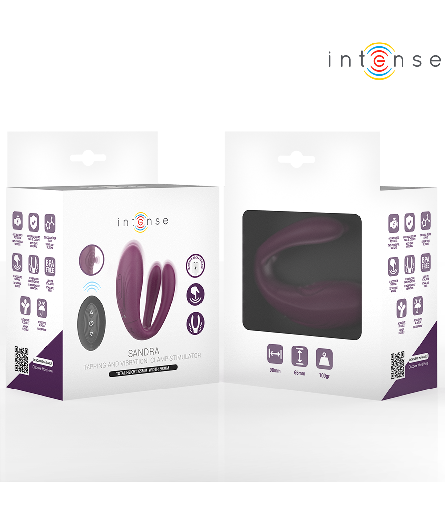 INTENSE - SANDRA ESTIMULADOR DE TOQUE E VIBRAÇÃO COM CONTROLE REMOTO