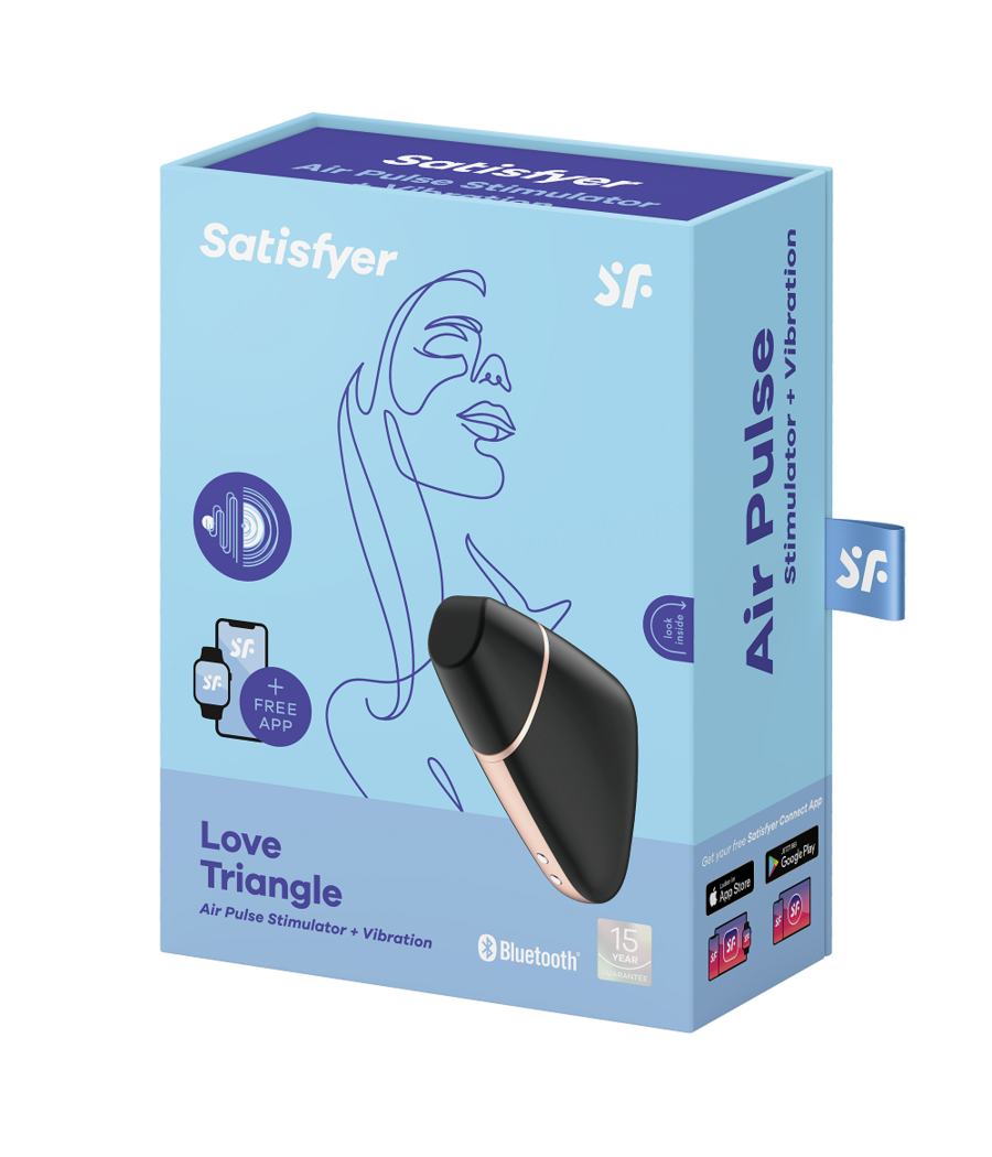SATISFYER - STIMULATEUR ET VIBRATEUR AIR LOVE TRIANGLE NOIR
