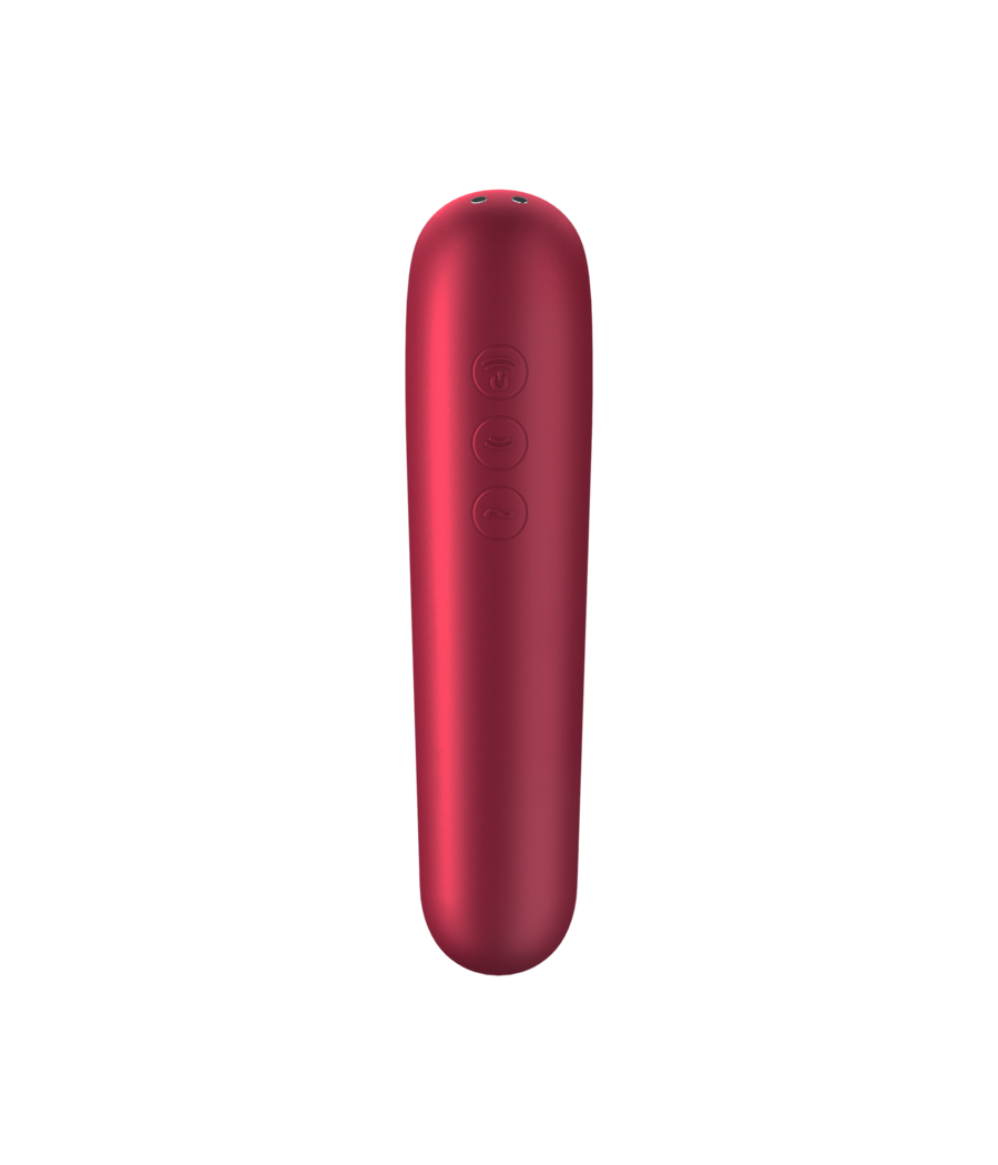 SATISFYER - DUAL LOVE VIBRATOR UND SAUGER MIT PULSIERTER LUFT ROT