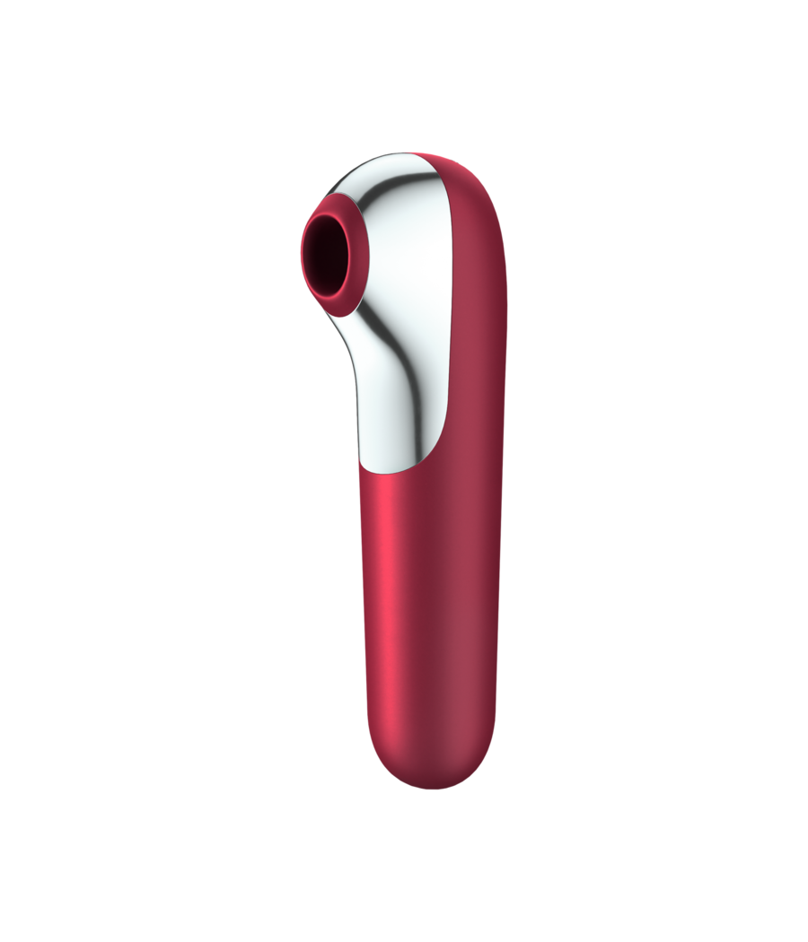 SATISFYER - DUAL LOVE VIBRATOR AND SUCTIONER WITH PULSED AIR RED