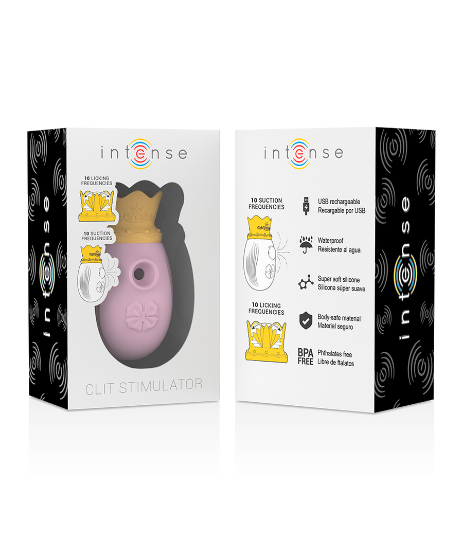 INTENSE - ESTIMULADOR DE CLITÓRIS 10 MODOS DE SUCÇÃO E LAMBER - ROSA
