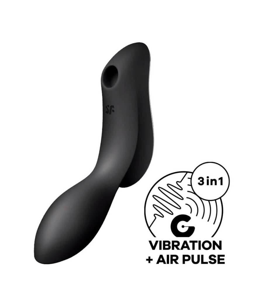 SATISFYER - VIBRADOR DE PULSO DE AR CURVY TRINITY 2 PRETO