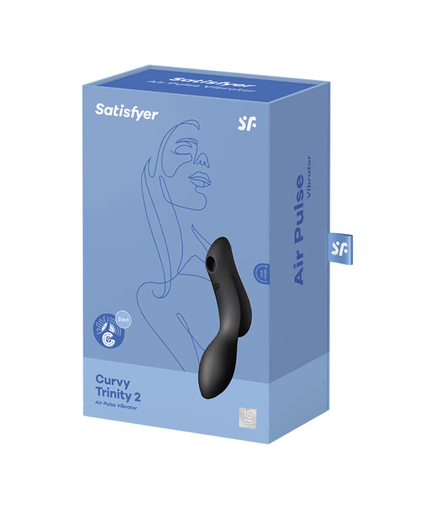 SATISFYER - VIBRADOR DE PULSO DE AR CURVY TRINITY 2 PRETO