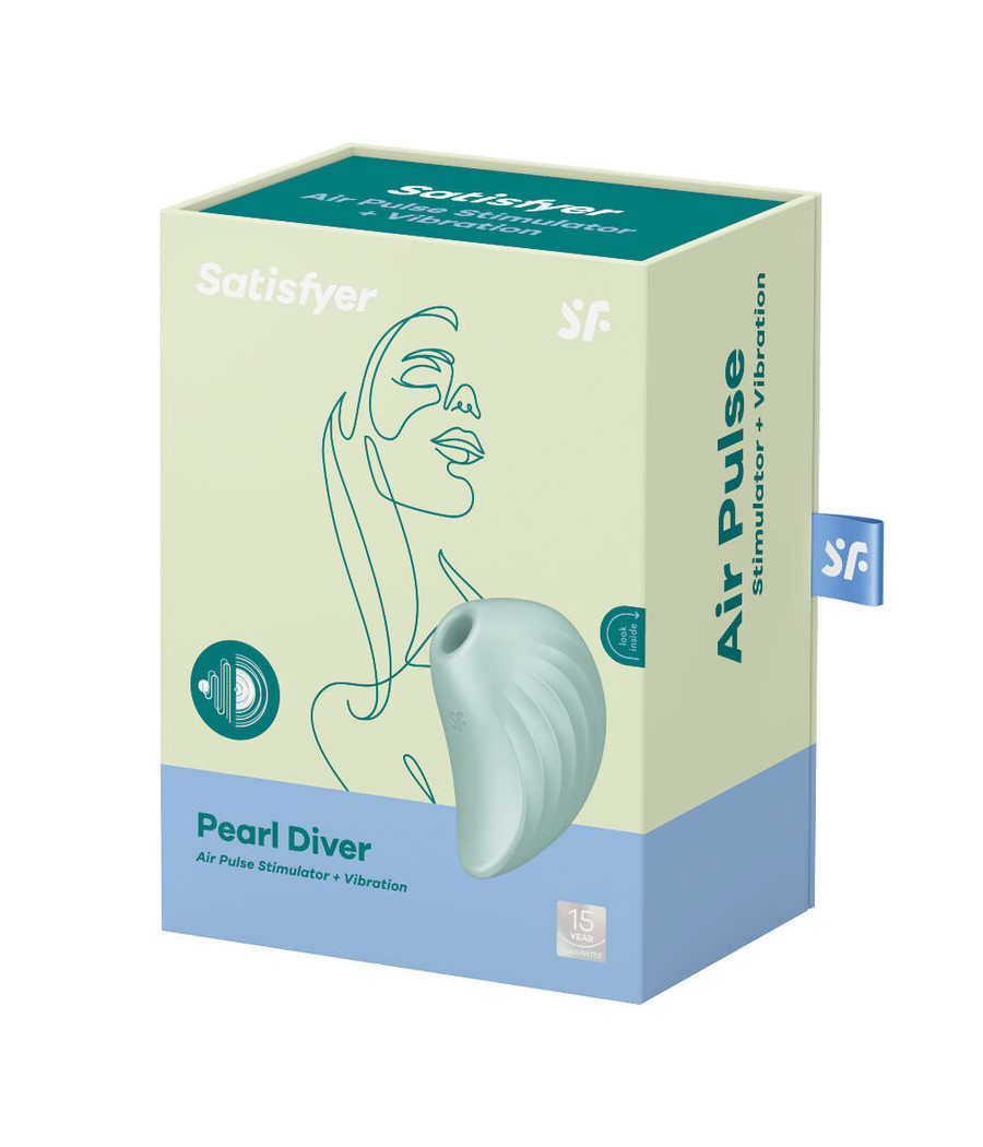 SATISFYER - PEARL DIVER AIR PULSE STIMULATOR & VIBRATOR GREEN