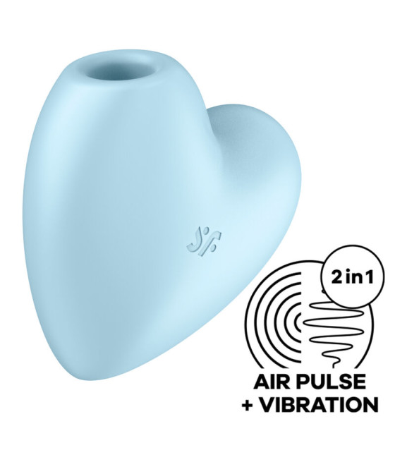 SATISFYER - CUTIE HEART AIR PULSE STIMULATOR & VIBRATOR BLUE