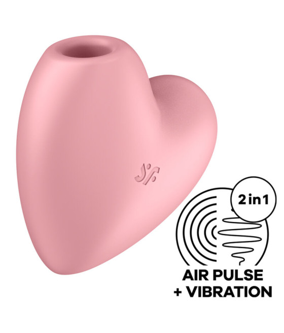SATISFYER - CUTIE HEART STIMOLATORE E VIBRATORE AIR PULSE ROSA