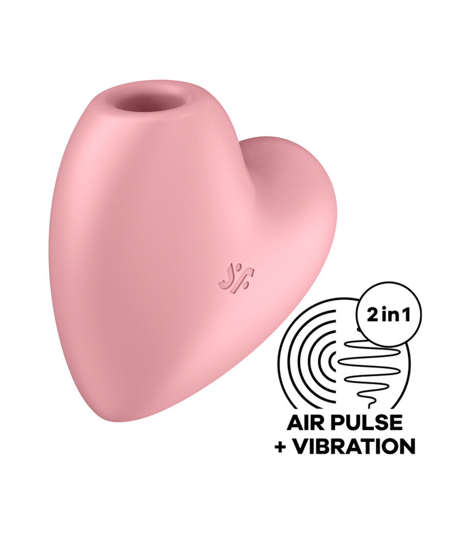 SATISFYER - CUTIE HEART AIR PULSE STIMULATOR & VIBRATOR ROSA