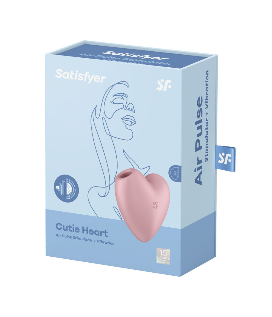 SATISFYER - CUTIE HEART STIMOLATORE E VIBRATORE AIR PULSE ROSA
