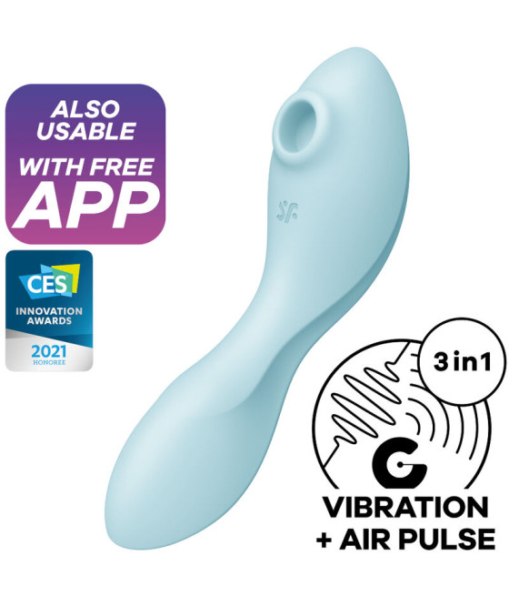 SATISFYER - CURVY TRINITY 5 ESTIMULADOR Y VIBRADOR APP AZUL