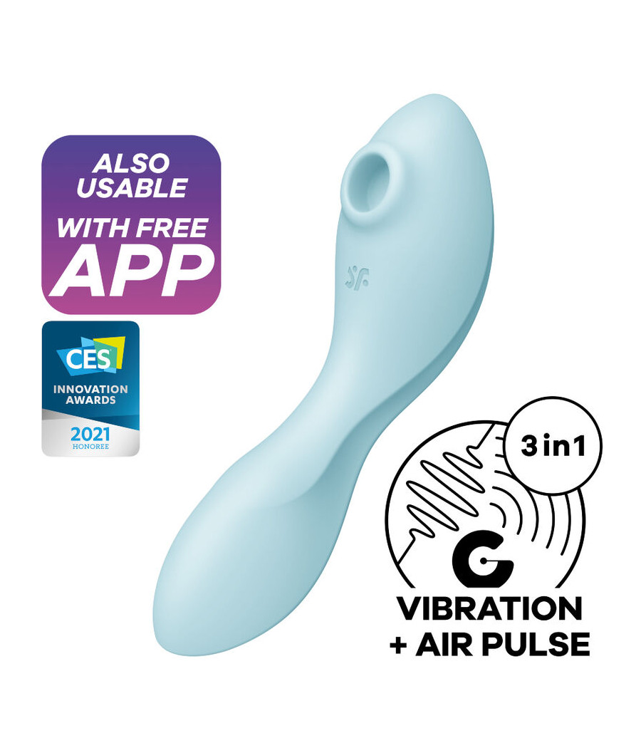 SATISFYER - STIMOLATORE E VIBRATORE CURVY TRINITY 5 AIR PULSE BLU