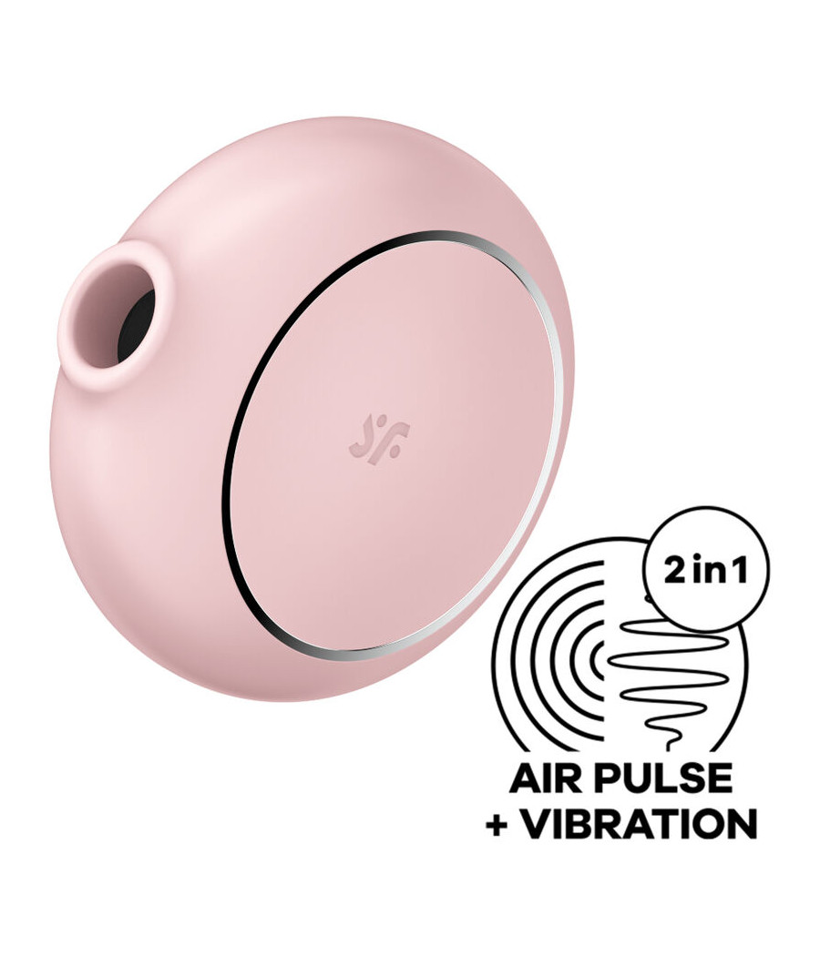 SATISFYER - PRO TO GO 3 ESTIMULADOR E VIBRADOR DE PULSO DE AR DUPLO ROSA