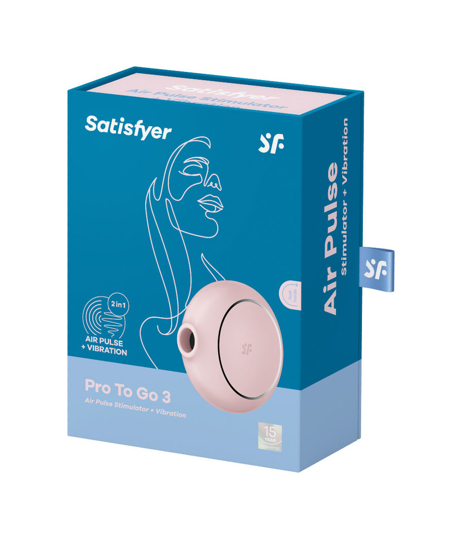 SATISFYER - PRO TO GO 3 DOPPELTER LUFTPULSSTIMULATOR & VIBRATOR ROSA