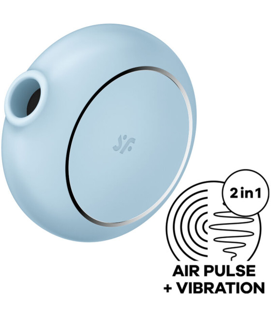 SATISFYER - PRO TO GO 3 DOUBLE AIR PULSE STIMULATOR & VIBRATOR BLUE
