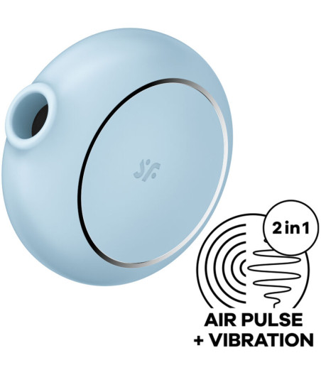 SATISFYER - PRO TO GO 3 DOUBLE AIR PULSE STIMULATOR & VIBRATOR BLUE