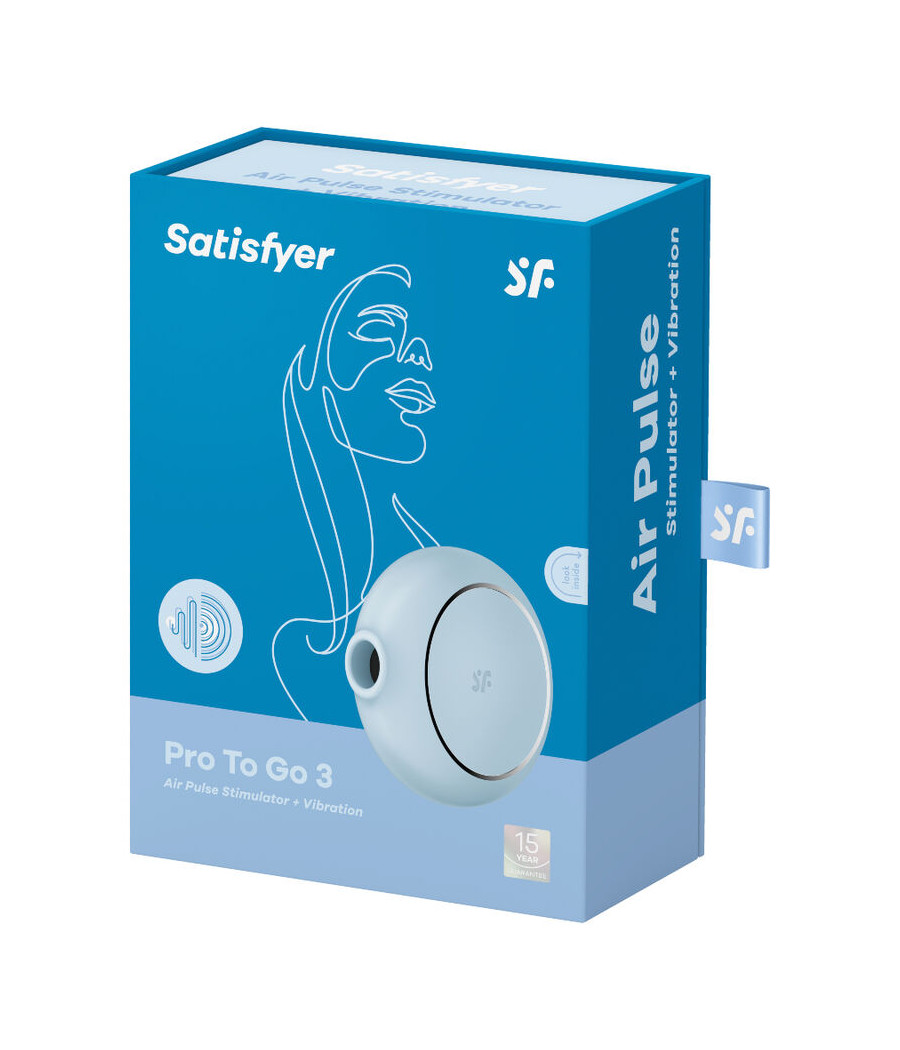 SATISFYER - PRO TO GO 3 ESTIMULADOR Y VIBRADOR DOBLE AZUL