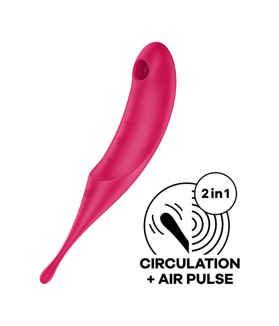 SATISFYER - STIMOLATORE E VIBRATORE TWIRLING PRO AIR PULSE ROSSO