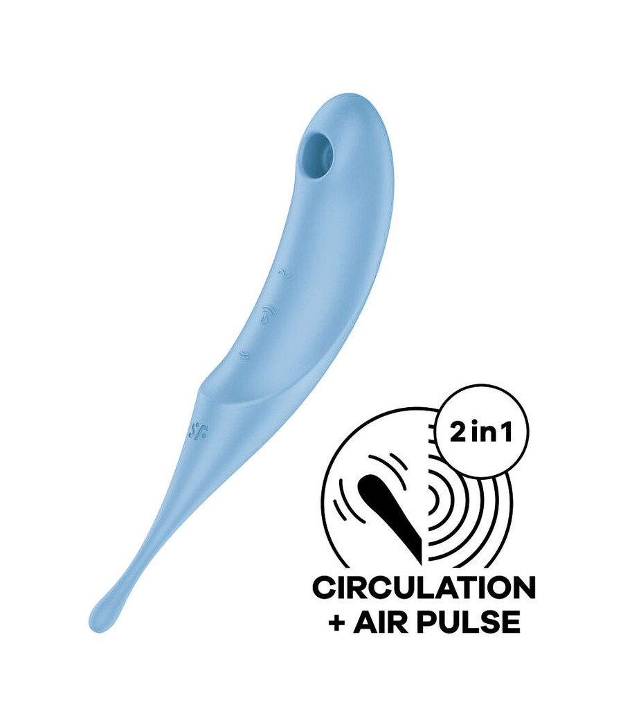 SATISFYER - TWIRLING PRO AIR PULSE STIMULATOR & VIBRATOR BLUE