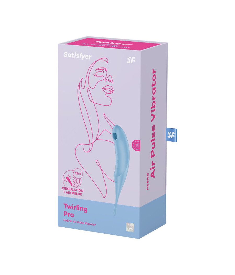 SATISFYER - STIMULATEUR ET VIBRATEUR TWIRLING PRO AIR PULSE BLEU