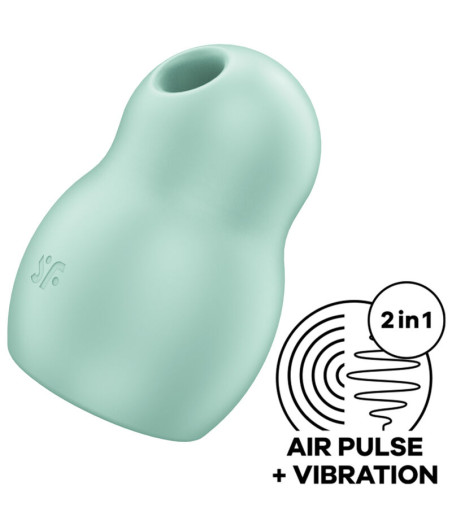 SATISFYER - PRO TO GO 1 DOPPELTER LUFTPULSSTIMULATOR & VIBRATOR GRÜN