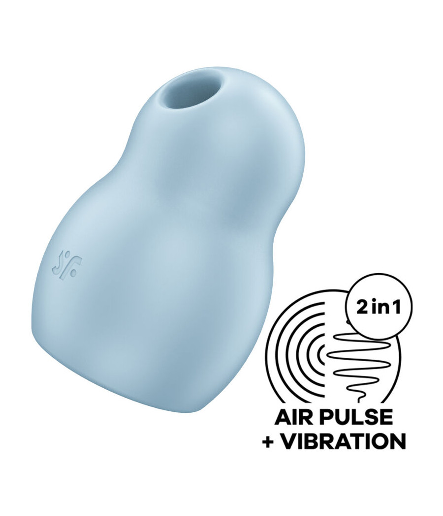 SATISFYER - STIMULATEUR ET VIBRATEUR DOUBLE AIR PULSE PRO TO GO 1 BLEU