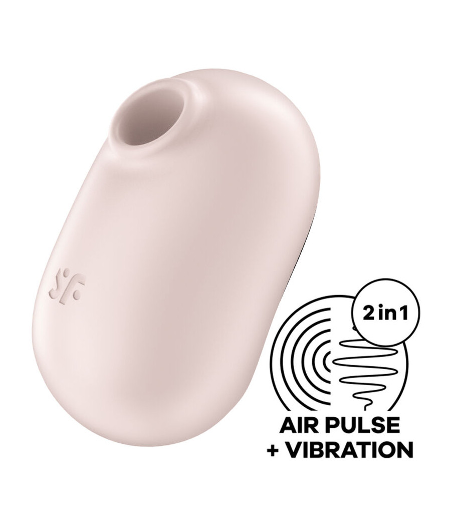 SATISFYER - PRO TO GO 2 DOPPELTER LUFTPULSSTIMULATOR & VIBRATOR BEIGE