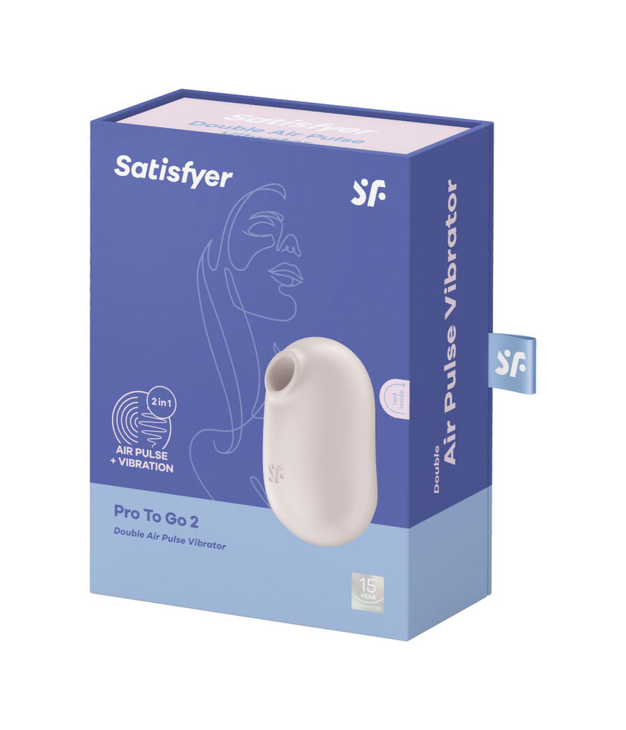 SATISFYER - PRO TO GO 2 DOPPELTER LUFTPULSSTIMULATOR & VIBRATOR BEIGE