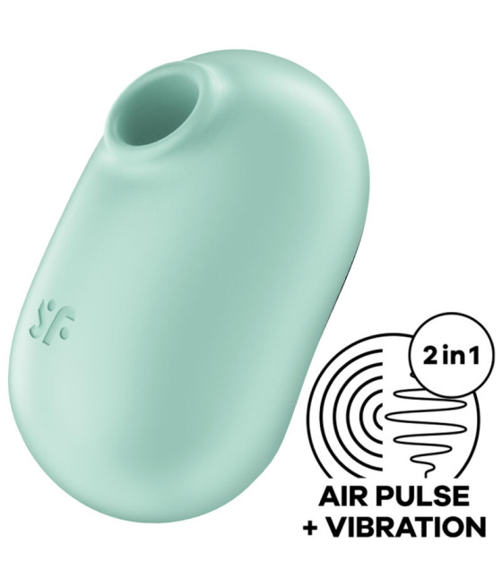 SATISFYER - PRO TO GO 2 DOPPELTER LUFTPULSSTIMULATOR & VIBRATOR GRÜN