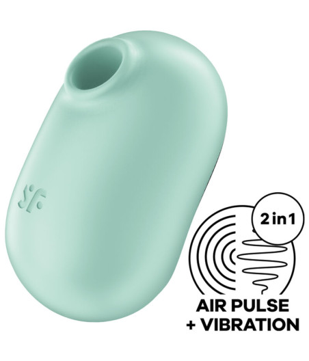 SATISFYER - PRO TO GO 2 ESTIMULADOR E VIBRADOR DE PULSO DE AR DUPLO VERDE