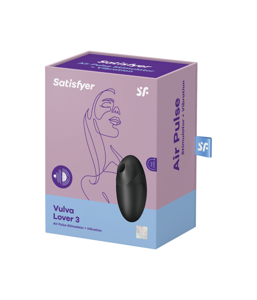 SATISFYER - VULVA LOVER 3 ESTIMULADOR Y VIBRADOR NEGRO