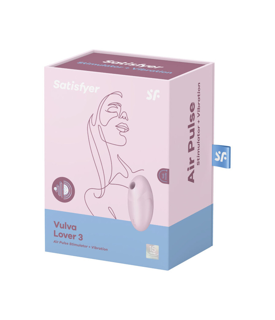 SATISFYER - ESTIMULADOR E VIBRADOR DE PULSO DE AR VULVA LOVER 3 ROSA