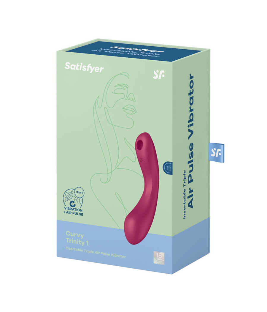 SATISFYER - CURVE TRINITY 1 AIR PULSE VIBRATION ROJO