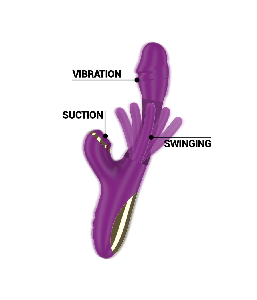 INTENSE - ATENEO VIBRADOR MULTIFUNÇÕES RECARREGÁVEL 7 VIBRAÇÕES COM LÍNGUA OSCILANTE E SUCÇÃO ROXA