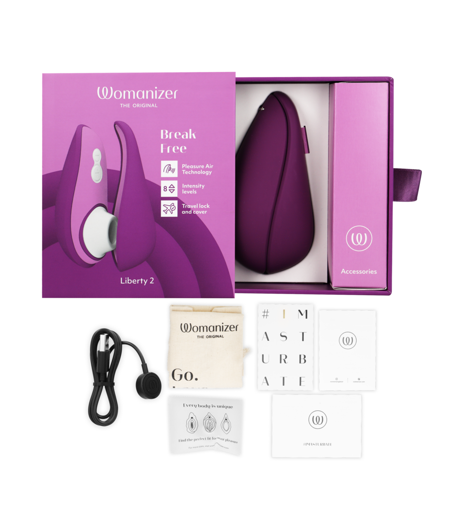 WOMANIZER - LIBERTY 2 KLITORISSTIMULATOR & SAUGROHR VIOLETT