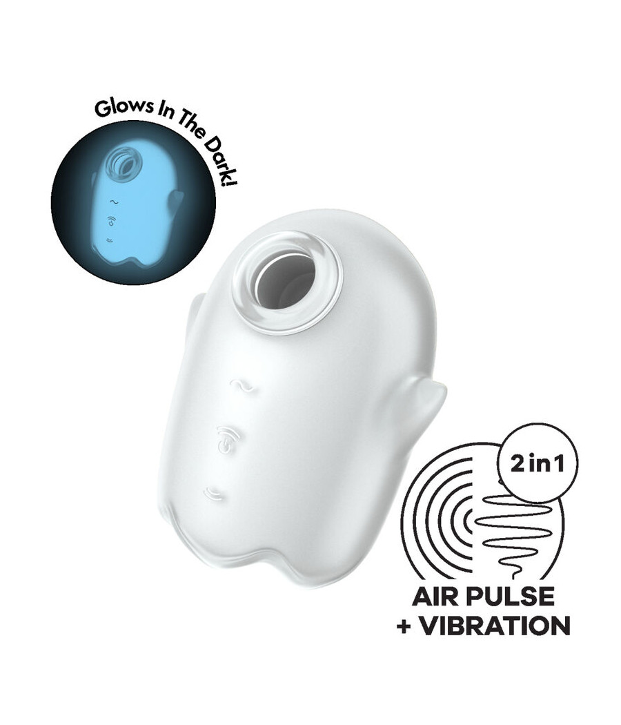 SATISFYER - GLOWING GHOST AIR PULSE & VIBRATEUR BLANC