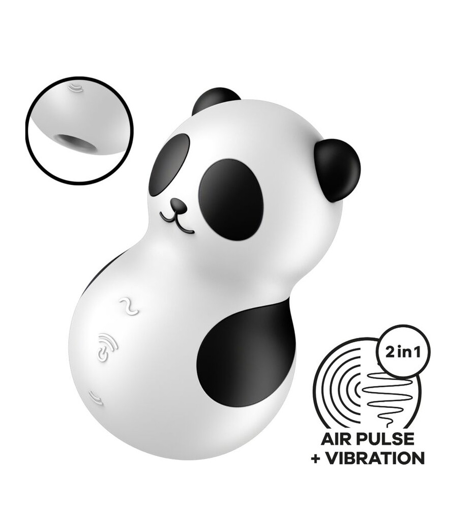 SATISFYER - POCKET PANDA STIMULATOR & VIBRATOR SCHWARZ WEISS
