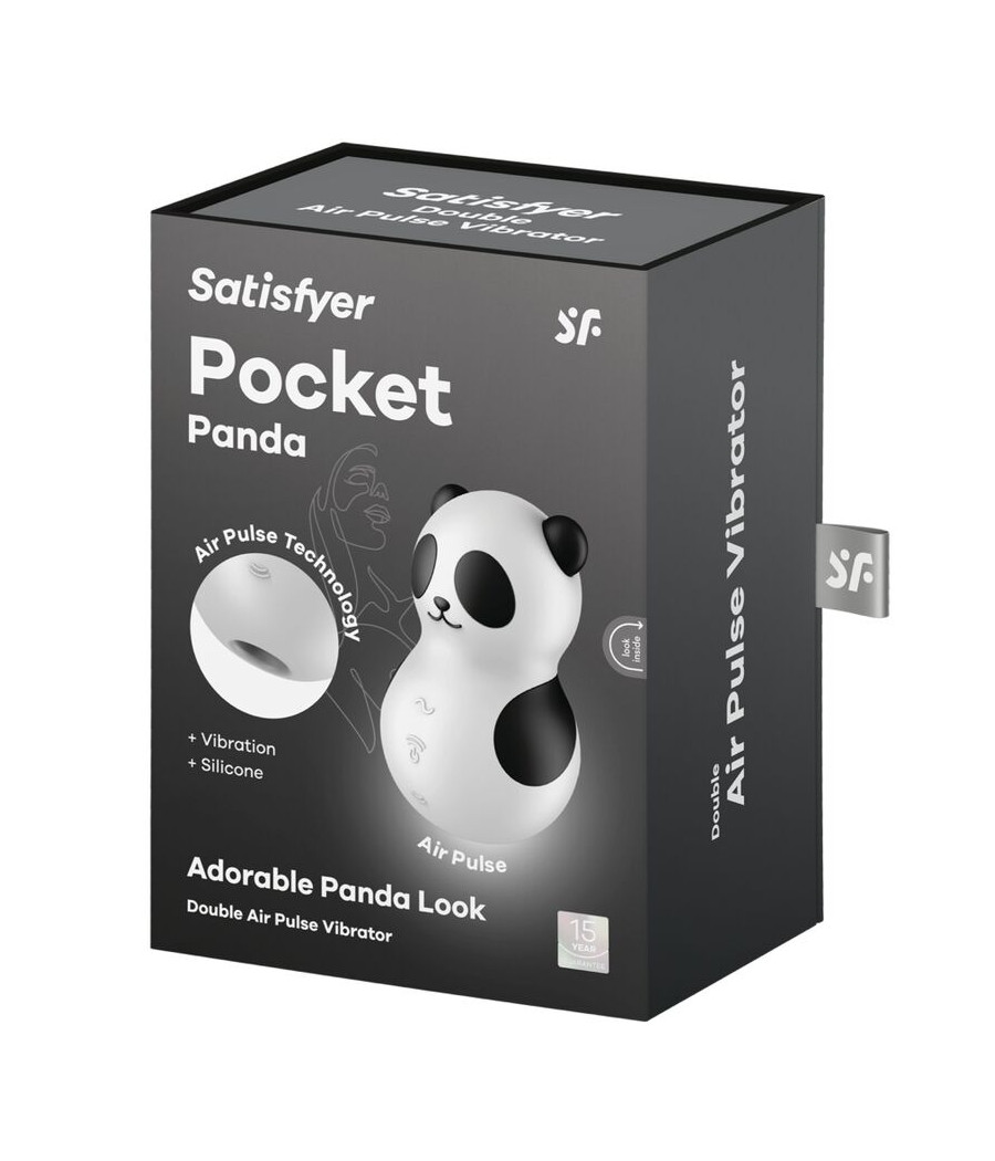 SATISFYER - POCKET PANDA STIMULATOR & VIBRATOR SCHWARZ WEISS