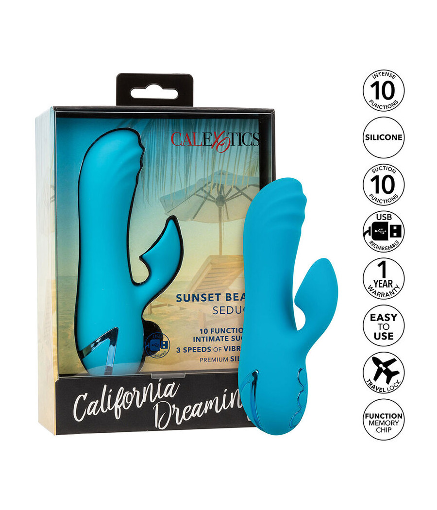 CALEXOTICS - SUNSET BEACH SEDUCER VIBRATOR & STIMULATOR 10 FUNKTIONEN BLAU